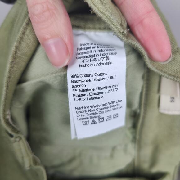 Madewell The Petite Emmett 2.0 Wide-Leg Pants Womens 26P‎ Garment-Dyed Green - Picture 7 of 9